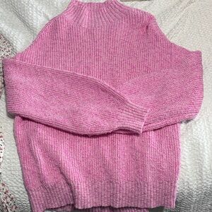 Aerie Pink Cowl Neck Sweater